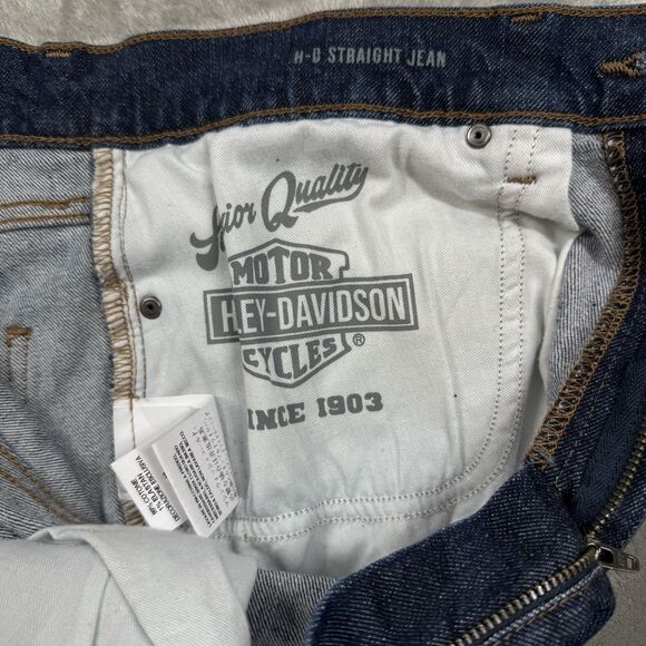 Harley Davidson Jeans Men’s 34x32 Blue Straight Leg Casual Biker Medium Wash - Picture 11 of 13